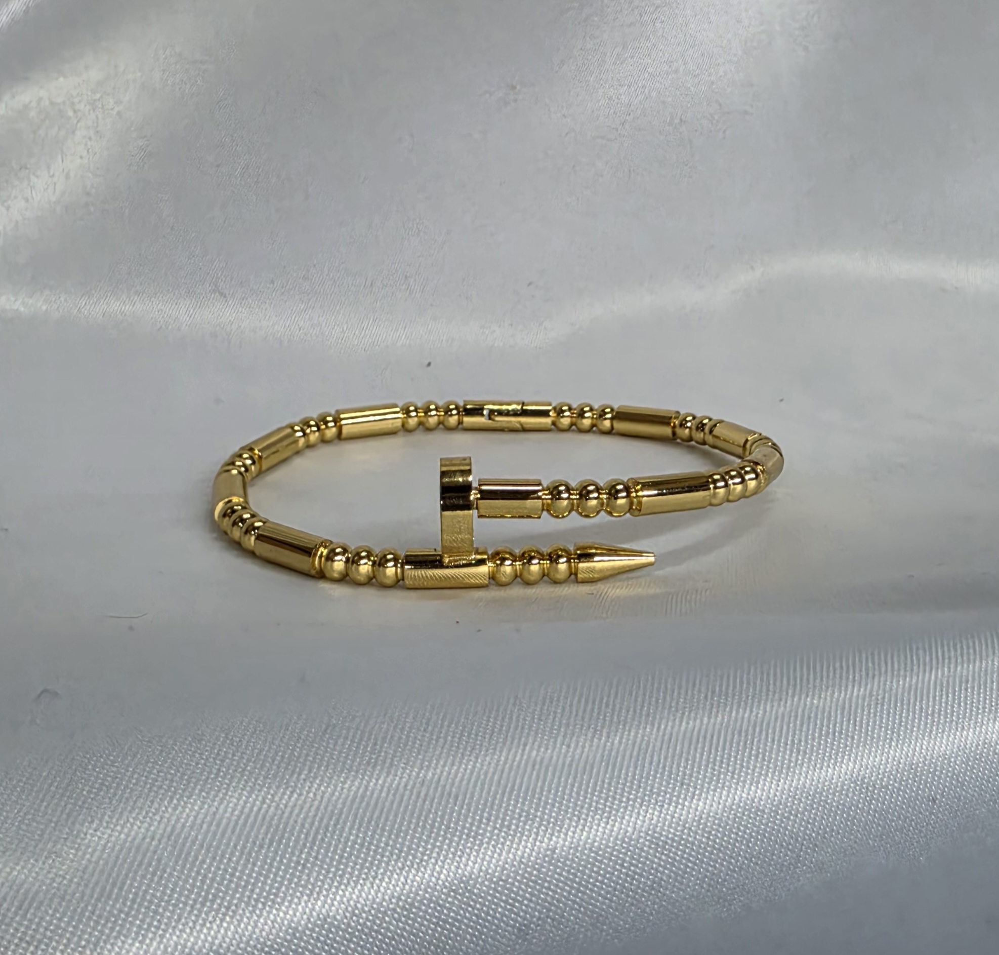 Beaded Gold Nail Kada — view 2